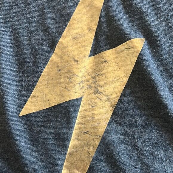 Aviator Nation Charcoal Grey T-Shirt with Gold Lightning Bolt - Size L - Picture 4 of 6